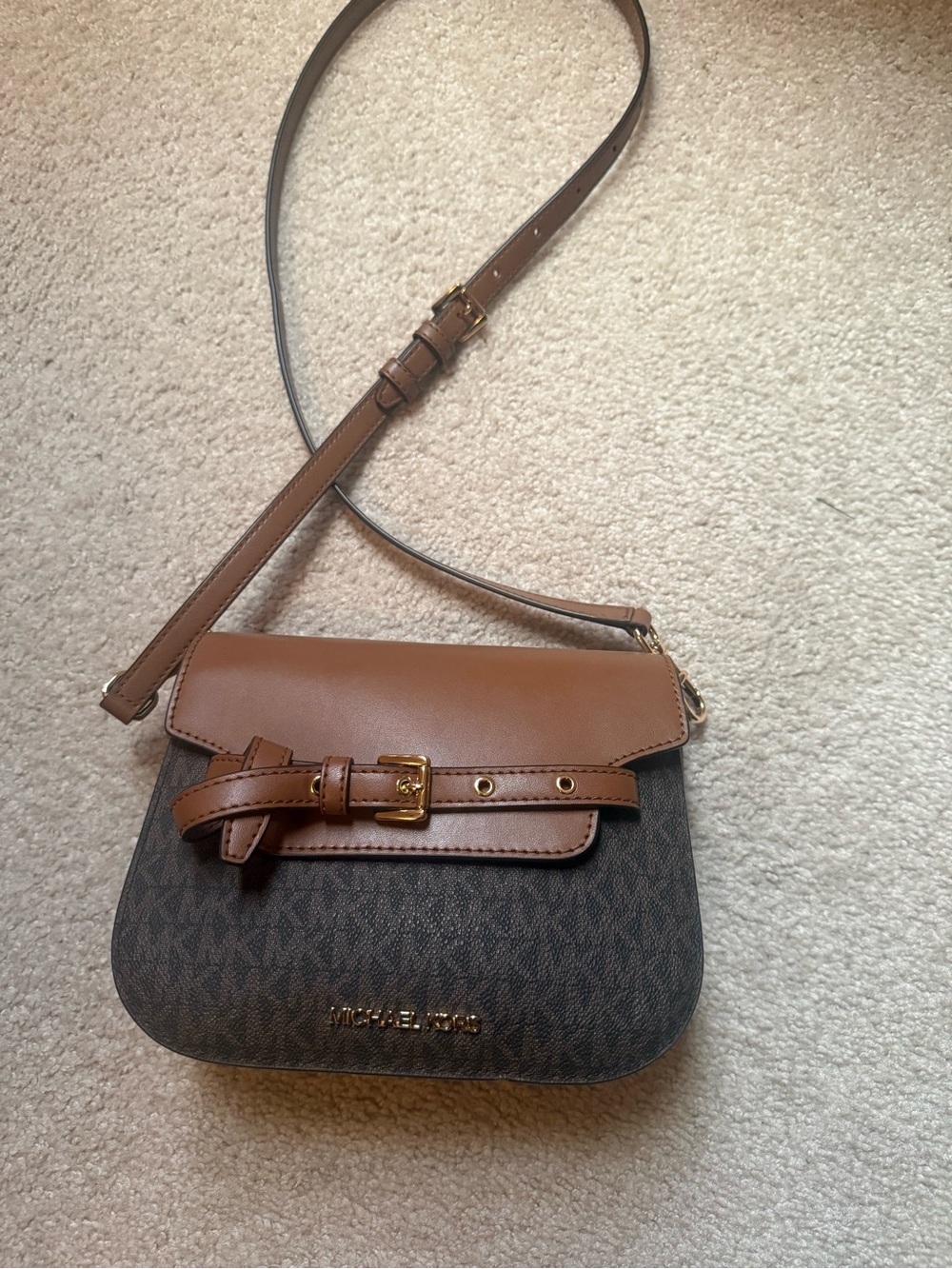 Michael Kors Emilia Small Logo Saddle Crossbody